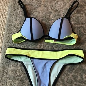 Victoria’s Secret Neon Color Block Bikini 32B Sz S